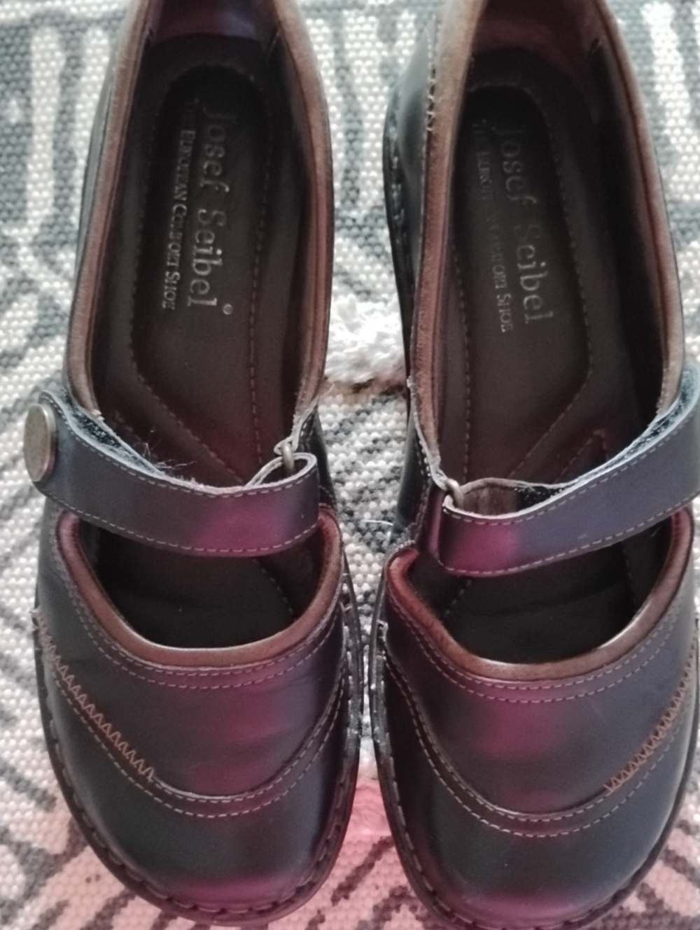 Josef Seibel Women's Dark Brown Mary Jane Comfort Flats Sz 40 9